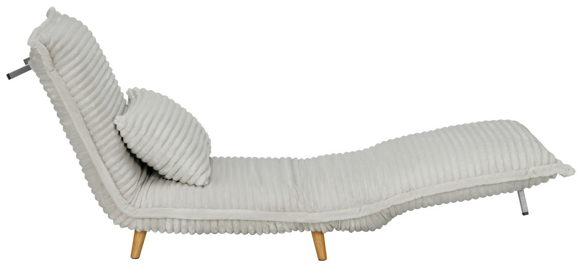 SCHLAFSESSEL Cord Weiß    - Walnussfarben/Weiß, MODERN, Holz/Textil (76/85/83cm) - Livetastic