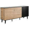 SIDEBOARD Schwarz, Eiche Artisan Einlegeböden  - Schwarz/Eiche Artisan, Design, Holzwerkstoff/Metall (178/78/40cm) - Xora