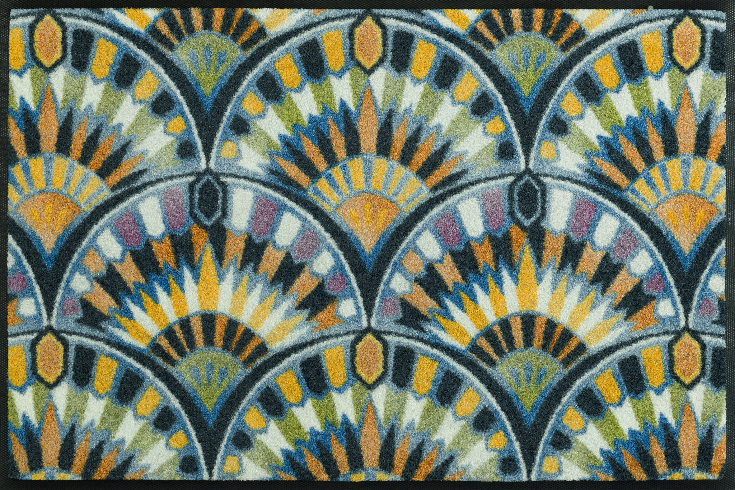 FUSSMATTE 50/75 cm Feather Arc  - Grün, ROMANTIK / LANDHAUS, Kunststoff/Textil (50/75cm) - wash+dry