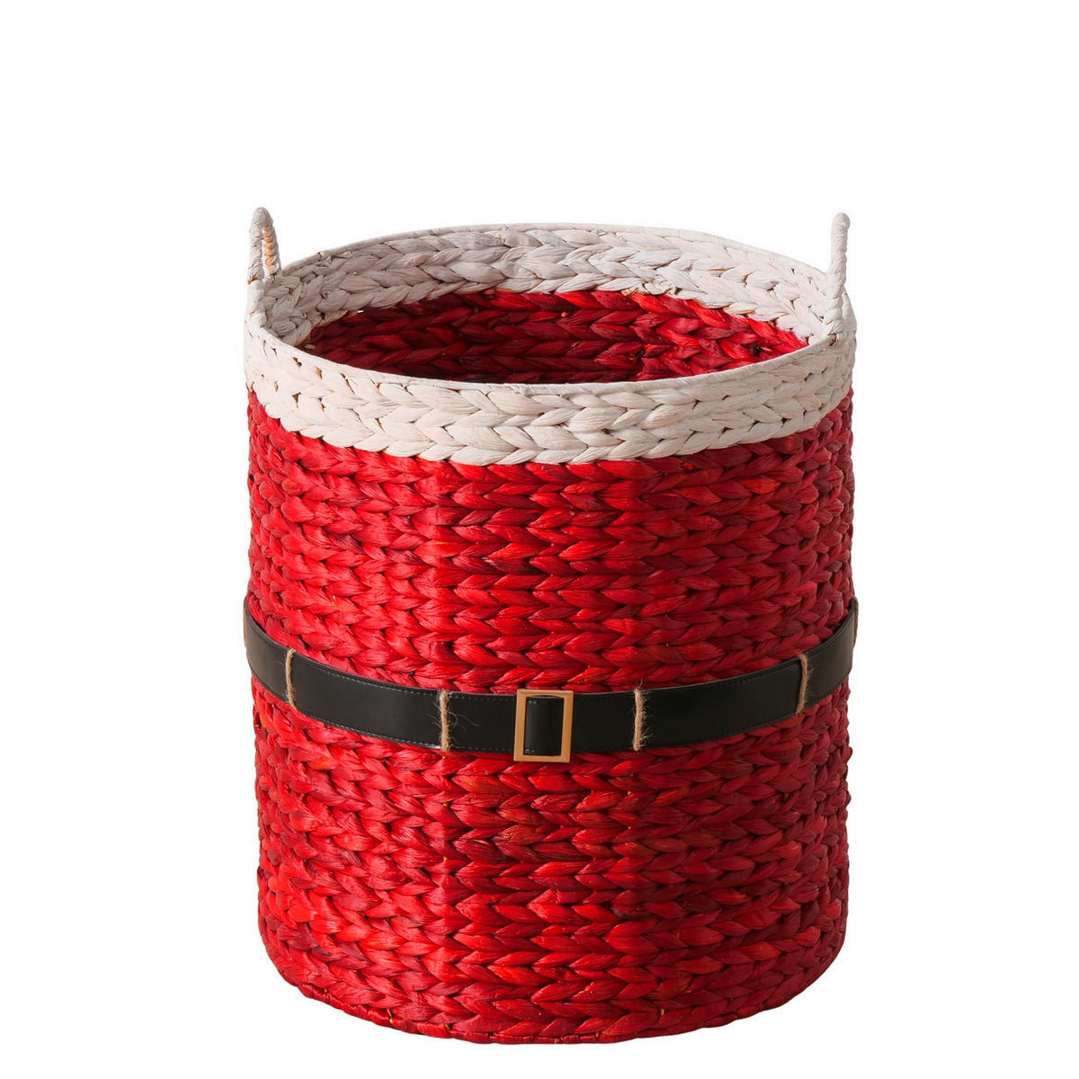 DEKORAČNÝ KÔŠ červená, biela - biela/červená, Basics, kov/textil (41/41/52cm)