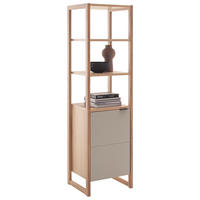 REGAL Grau, Schwarz, Eichefarben  50/183/44 cm  - Eichefarben/Anthrazit, Design, Holzwerkstoff/Metall (50/183/44cm) - Hom`in