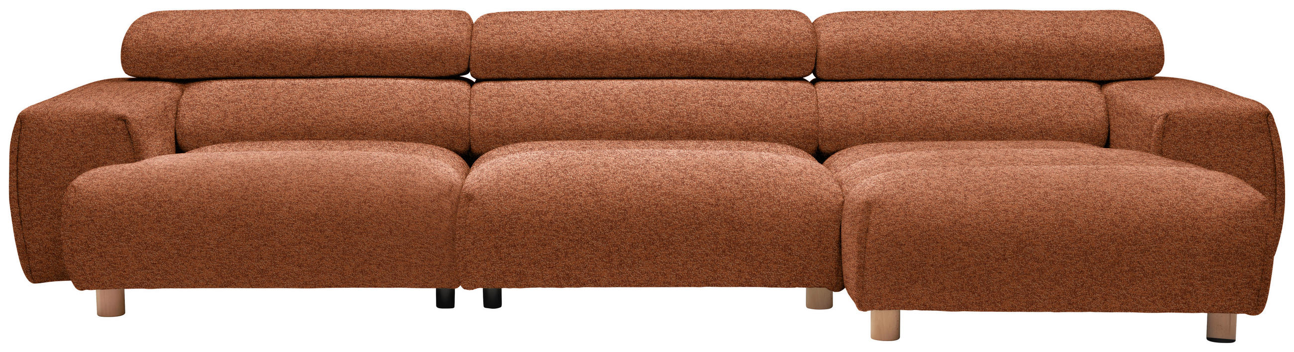 HÖRNSOFFA i velour terrakotta  - bokfärgad/terrakotta, Design, trä/textil (329/150cm) - Livetastic