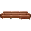 ECKSOFA in Velours Terracotta  - Buchefarben/Terracotta, Design, Holz/Textil (329/150cm) - Lomoco