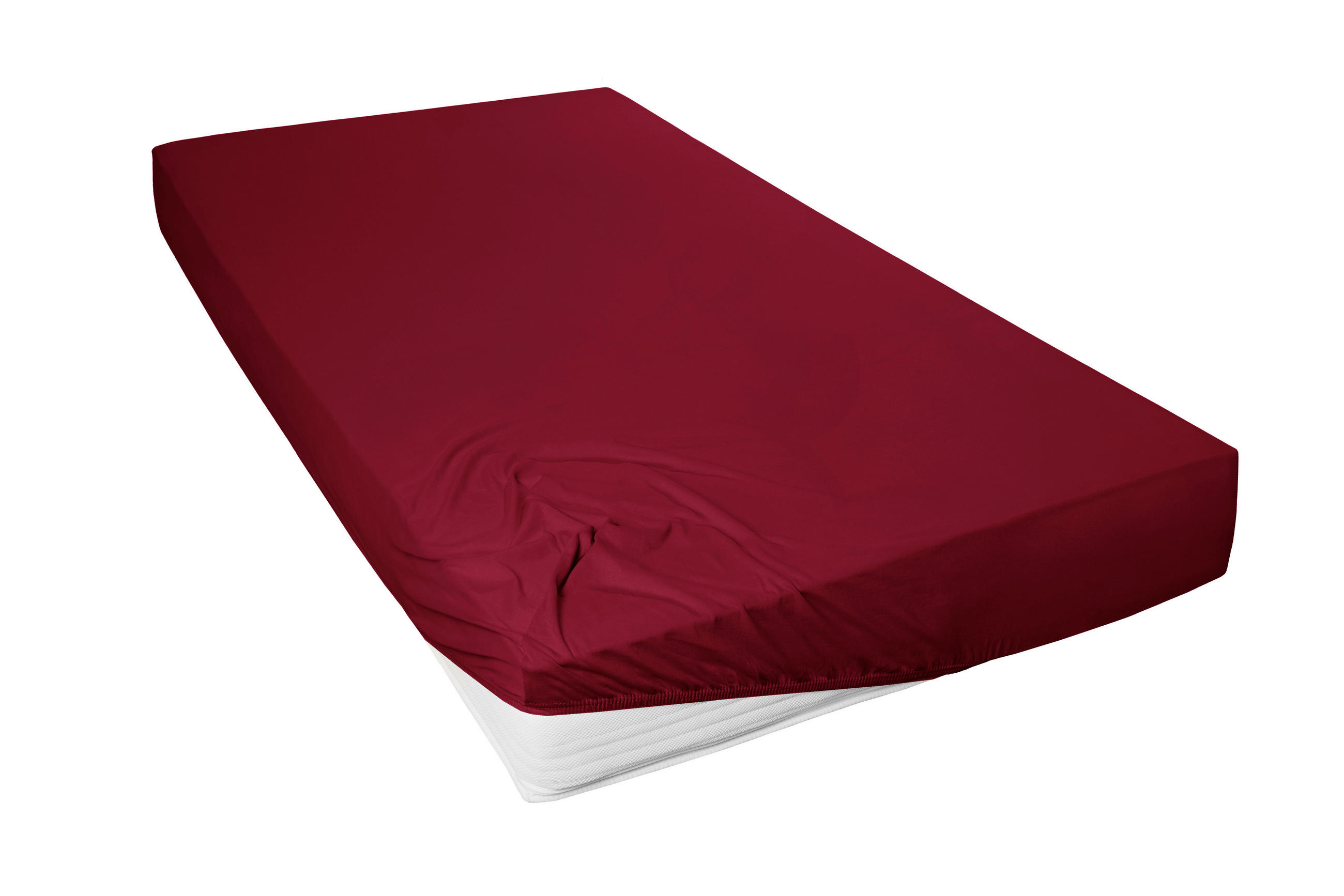 SPANNLEINTUCH 150/200 cm Jersey  - Kirschrot, Basics, Textil (150/200cm)