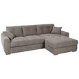 ECKSOFA in Mikrofaser Taupe  - Taupe/Chromfarben, MODERN, Kunststoff/Textil (276/193cm) - Hom`in