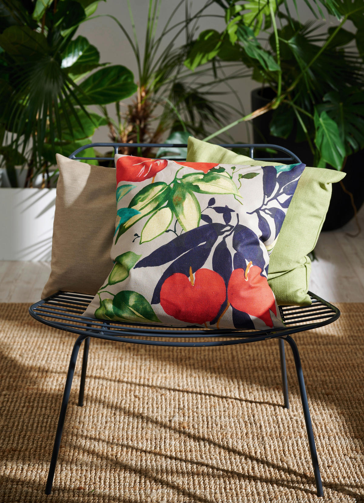 KISSENHÜLLE Loft Style  49/49 cm  - Rot/Grau, Basics, Textil (49/49cm) - Ambiente