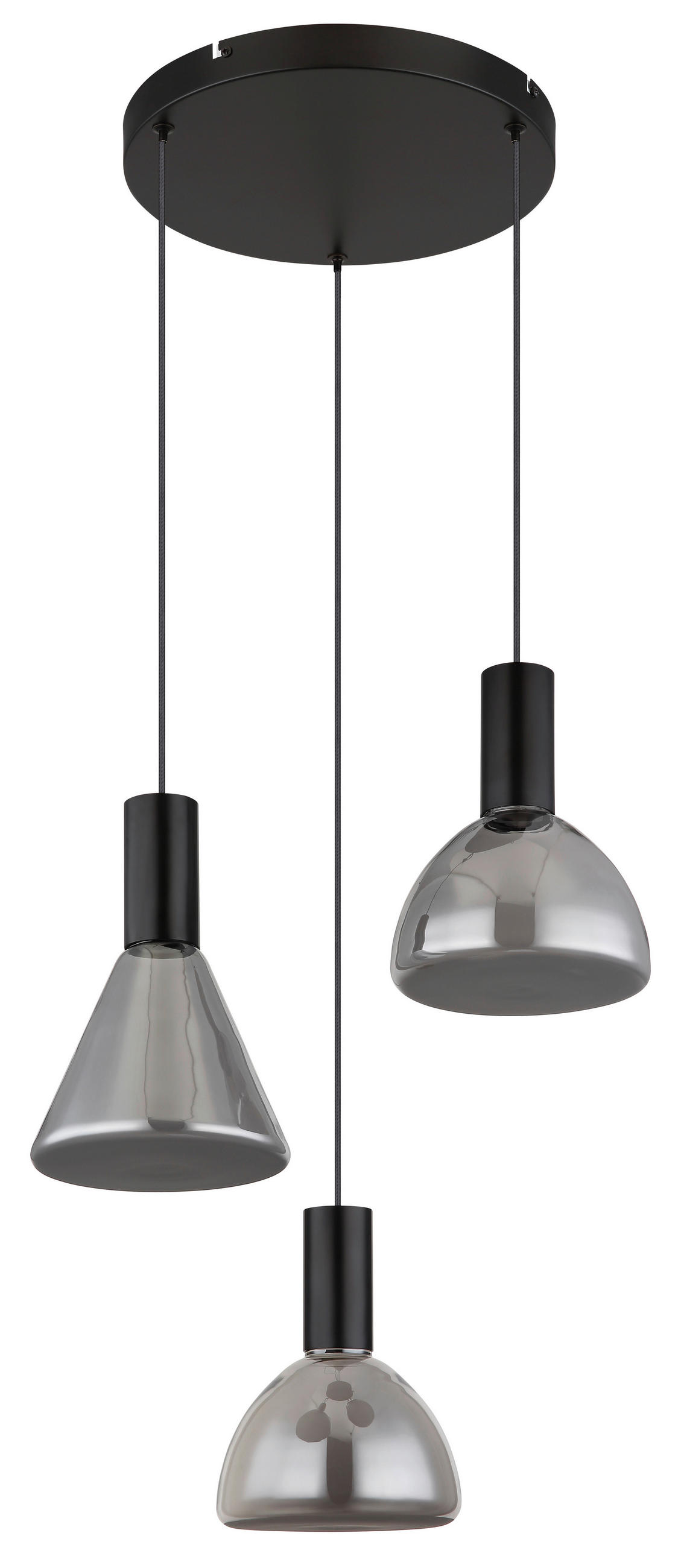 LED-HÄNGELEUCHTE 42/150 cm - Schwarz, Design, Glas/Metall (42/150cm) - Globo