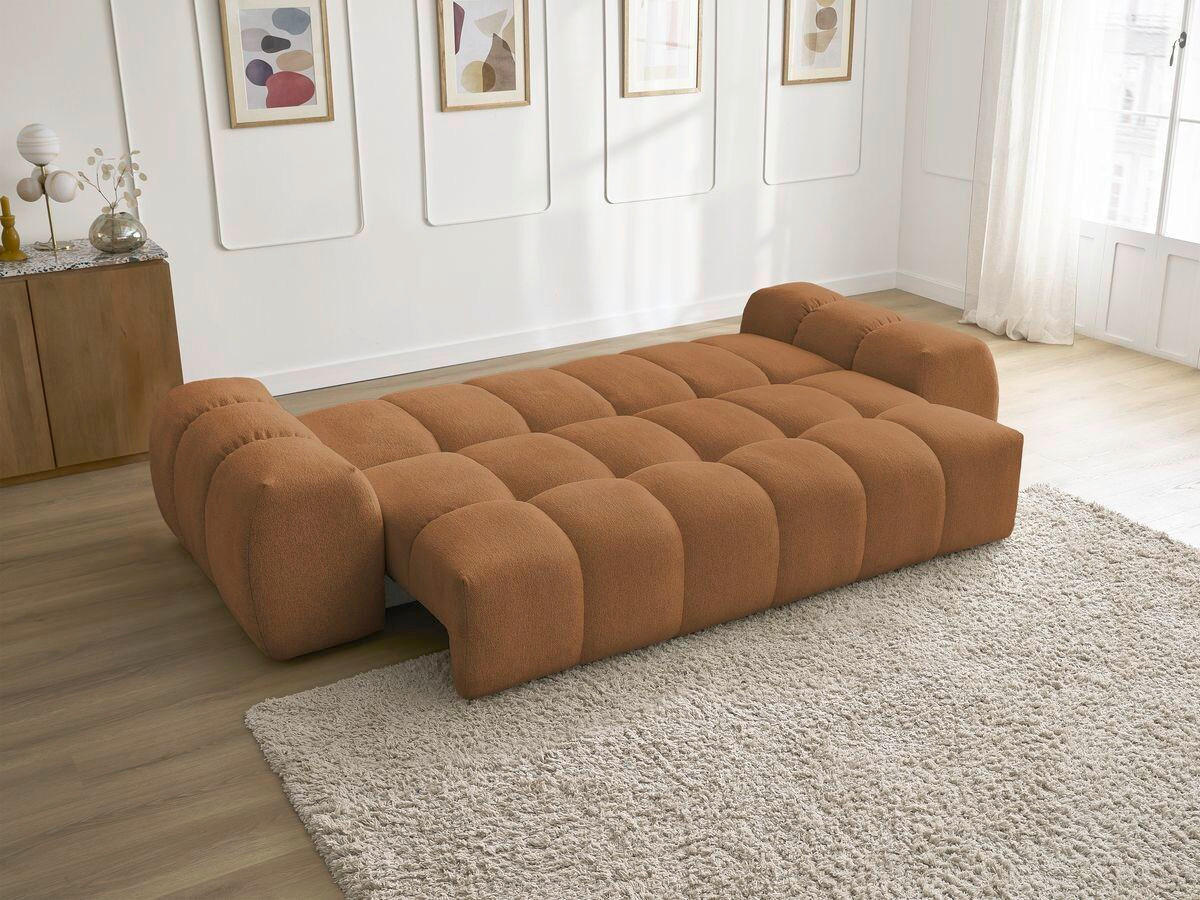 SCHLAFSOFA EVEREST  mit Armteil links, Armteil rechts Flachgewebe Orange  - Schwarz/Orange, MODERN, Kunststoff/Textil (278/115/90cm) - Livetastic
