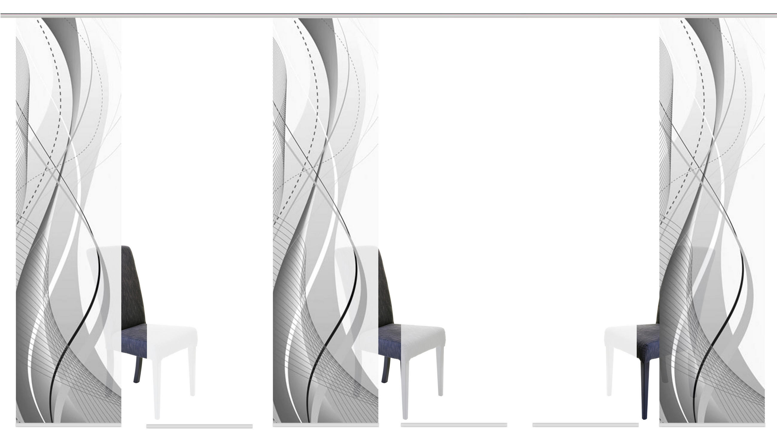 FLÄCHENVORHANG 6ER SET  6 Stück  halbtransparent   6x60/245 cm  - Grau, Design, Textil (6x60/245cm)