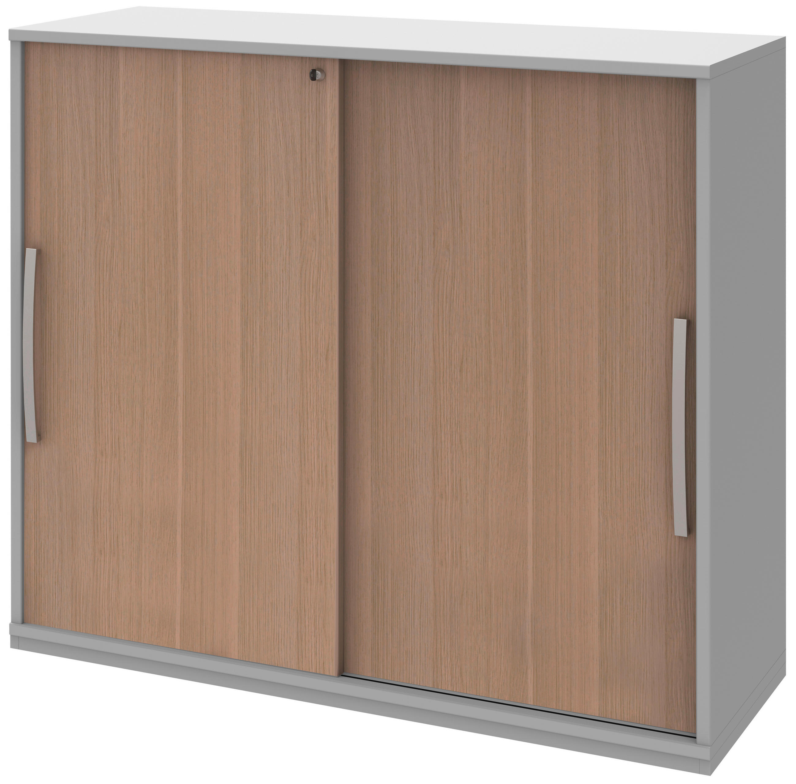 AKTENSCHRANK 120/111,7/43 cm  - Eichefarben/Hellgrau, Design, Holzwerkstoff (120/111,7/43cm)