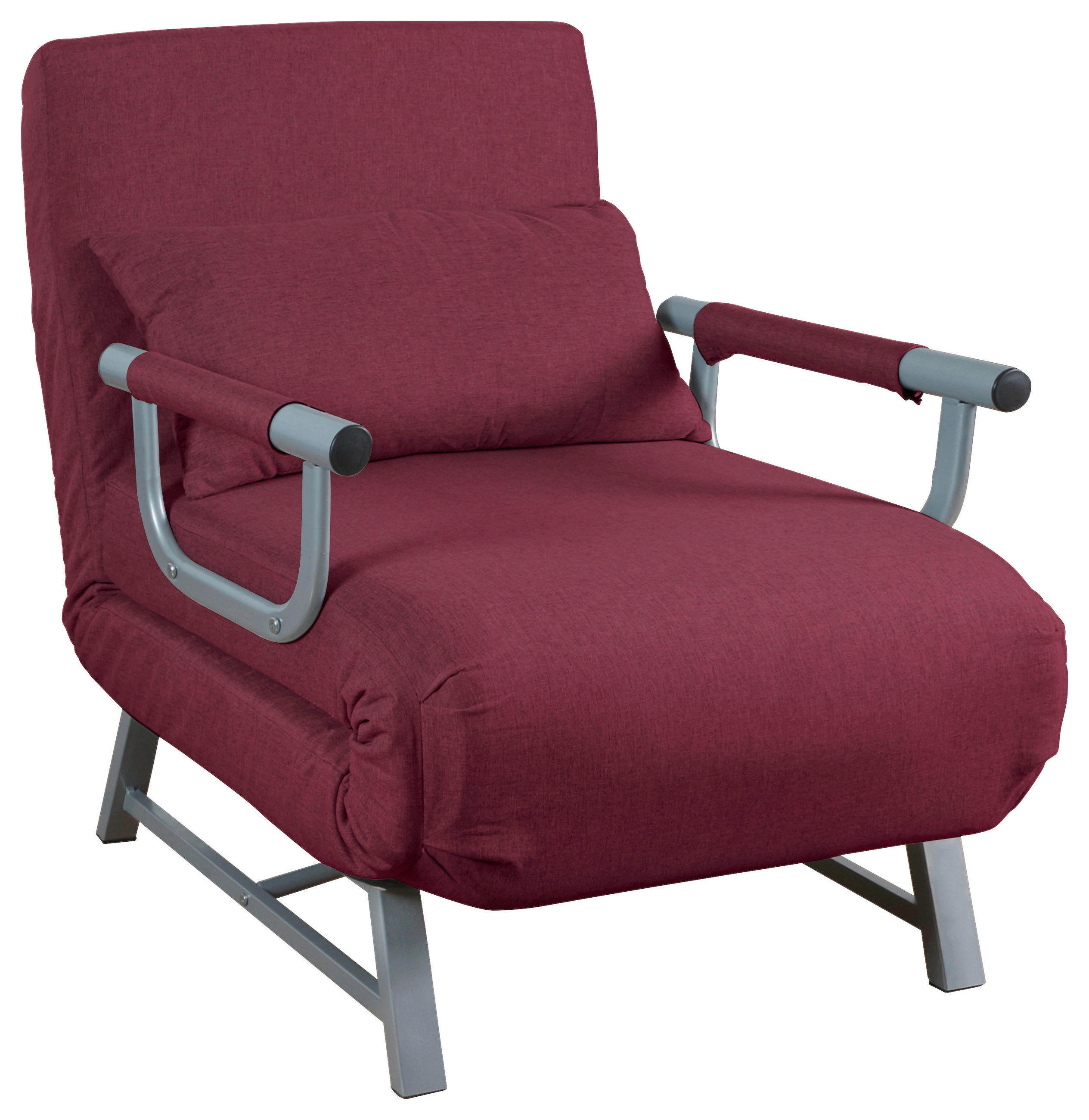 SCHLAFSESSEL Flachgewebe Rot    - Rot/Grau, MODERN, Textil/Metall (64/95/78cm) - MID.YOU