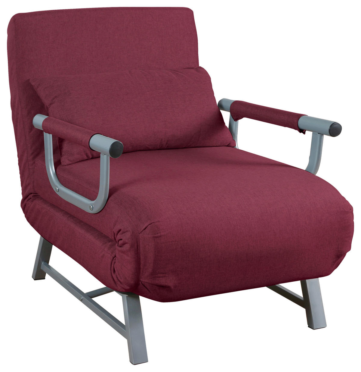 SCHLAFSESSEL  in Flachgewebe Rot  - Rot/Grau, MODERN, Textil/Metall (64/95/78cm) - MID.YOU