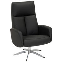 RELAXAČNÍ KŘESLO, kůže, černá - černá, Design, kov/kůže (71/105/75cm) - Welnova