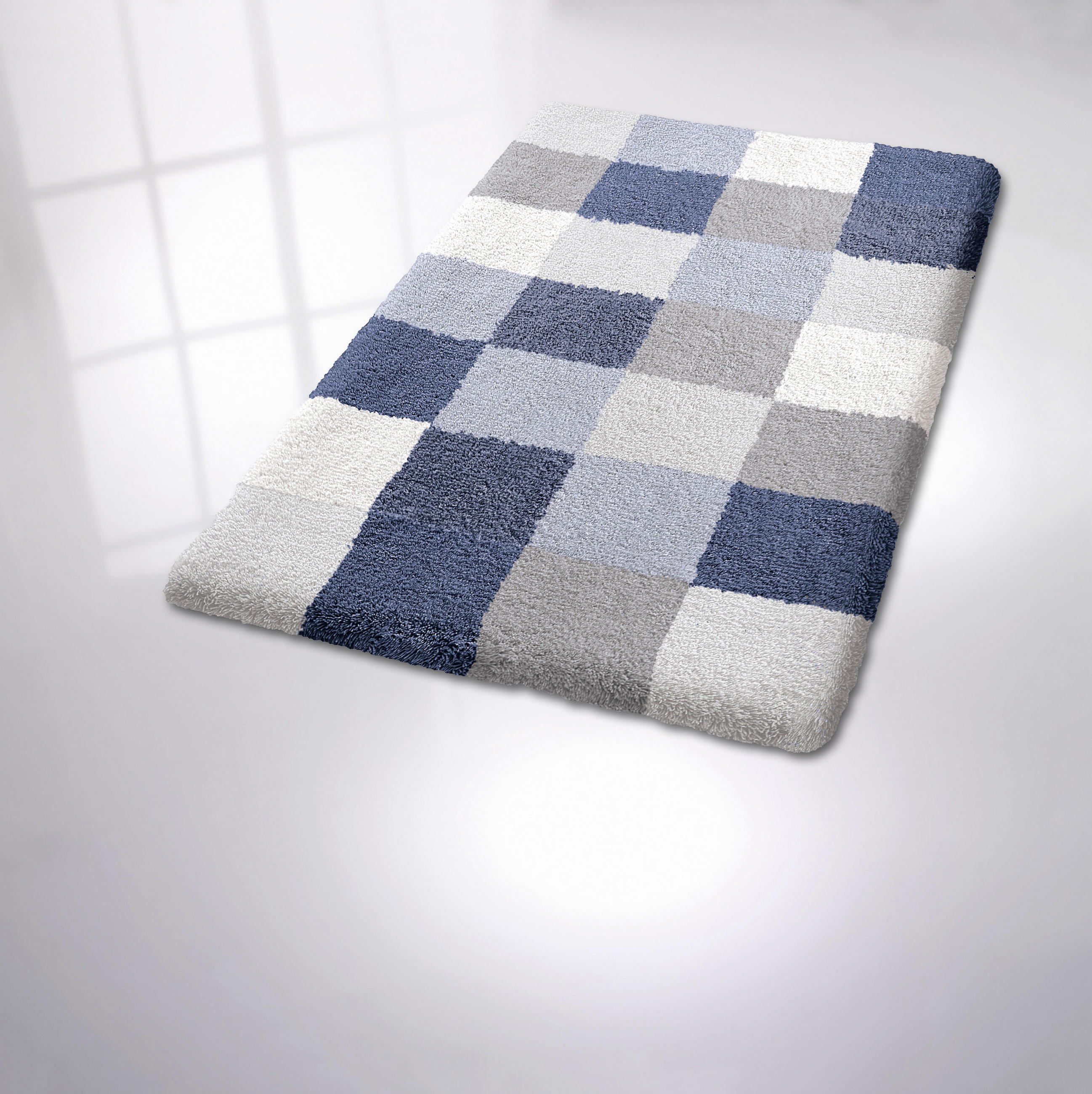BADTEPPICH Blau, Beige 60/105 cm  - Blau/Beige, KONVENTIONELL, Kunststoff (60/105cm) - Kleine Wolke