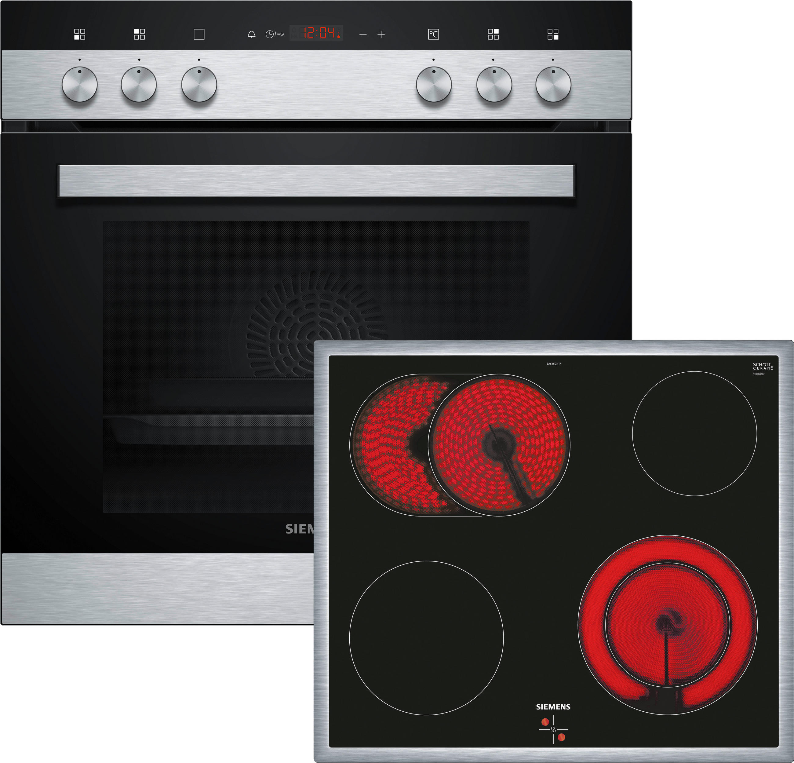 HERDSET EQ110KA0Z  - Schwarz, Basics, Glas/Metall (58,3/51,3cm) - Siemens