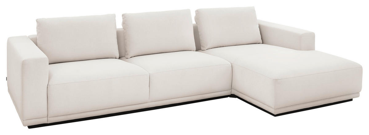ECKSOFA Ottomane rechts, Eckteil  Weiß Chenille  - Schwarz/Weiß, Design, Kunststoff/Textil (316/166cm) - Musterring