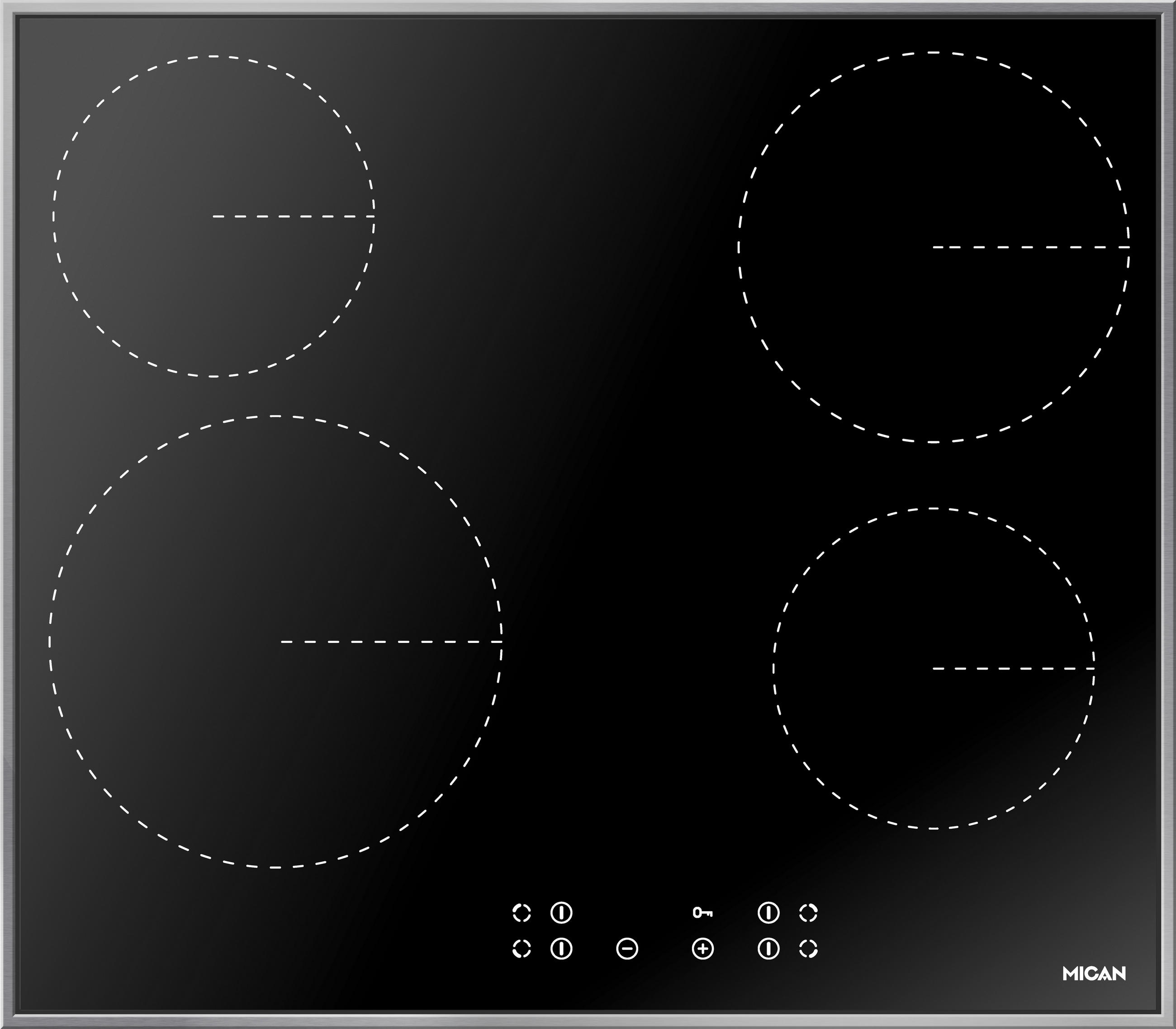 GLASKERAMIKKOCHFELD 70420  - Schwarz, Basics, Glas (57,5/50,5/5,6cm) - Mican
