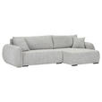 ECKSOFA Grau Flachgewebe Zierkissen, Rückenkissen, Bettkasten, Schlaffunktion, Rücken echt, Liegefläche im Originalstoff  - Schwarz/Grau, KONVENTIONELL, Kunststoff/Textil (145/285cm) - Carryhome