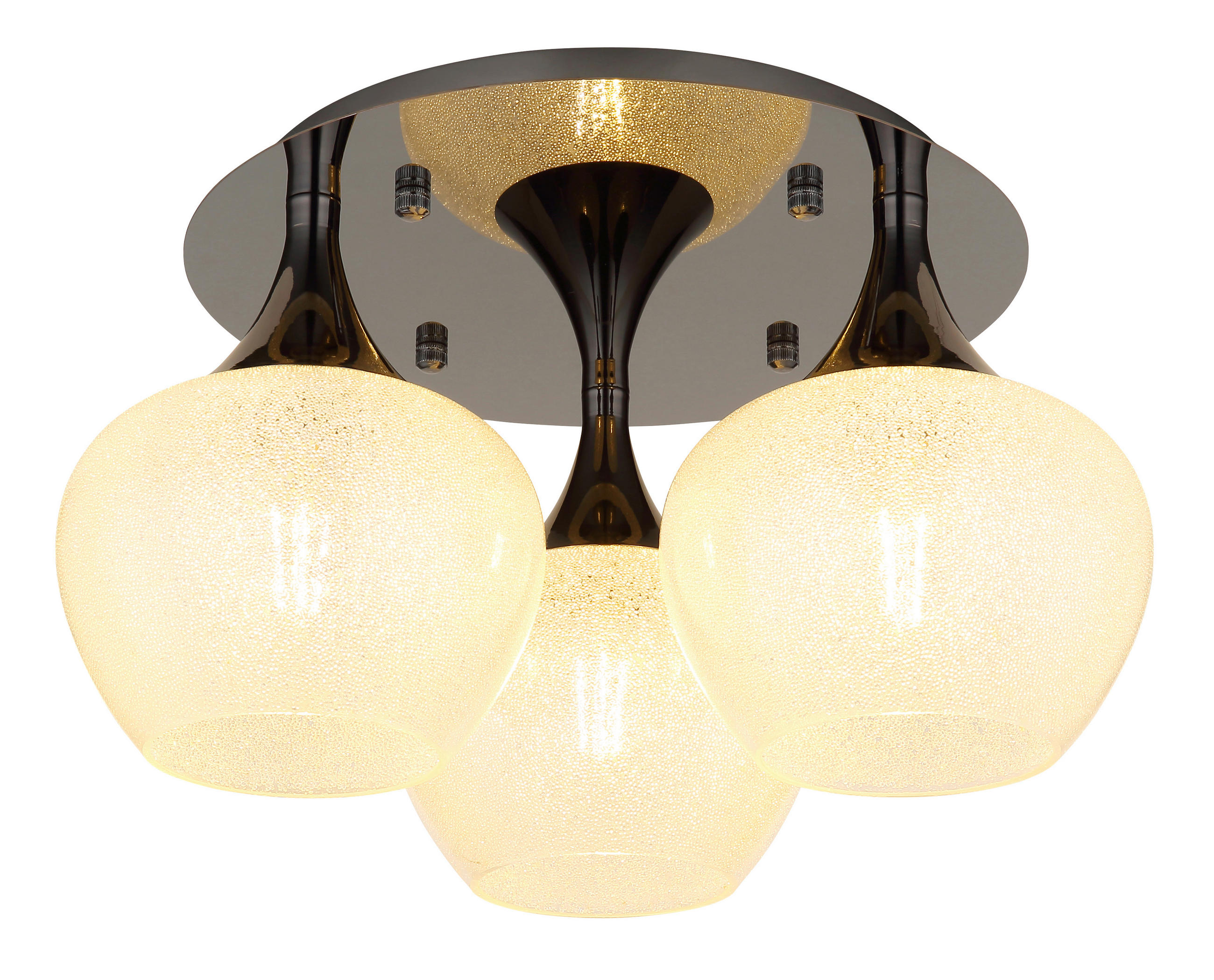 DECKENLEUCHTE  45/27,5 cm    - Klar/Schwarz, Konventionell, Glas/Metall (45/27,5cm) - Globo