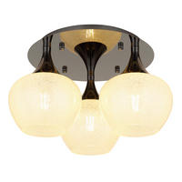 DECKENLEUCHTE  45/27,5 cm    - Klar/Schwarz, Konventionell, Glas/Metall (45/27,5cm) - Globo