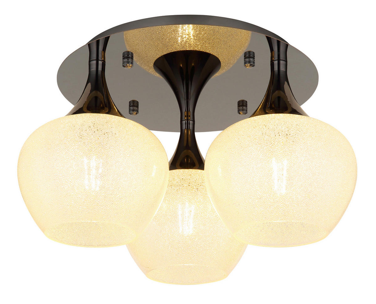 DECKENLEUCHTE  45/27,5 cm    - Klar/Schwarz, Konventionell, Glas/Metall (45/27,5cm) - Globo