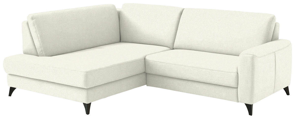 ECKSOFA  Chenille Creme  - Creme/Schwarz, Design, Textil/Metall (182/239cm) - Beldomo Comfort
