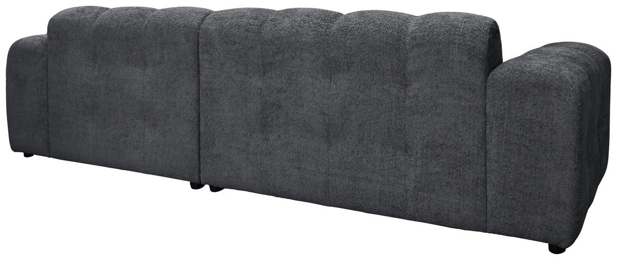 ECKSOFA RUNO in Bouclé Dunkelgrau  270/175 cm  - Dunkelgrau/Schwarz, Design, Kunststoff/Textil (270/175cm) - MID.YOU