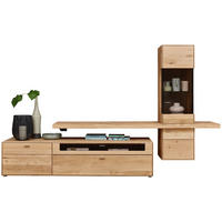 WOHNWAND  in Wildeiche  304/179/55 cm  - Wildeiche, Natur, Glas/Holz (304/179/55cm) - Valnatura