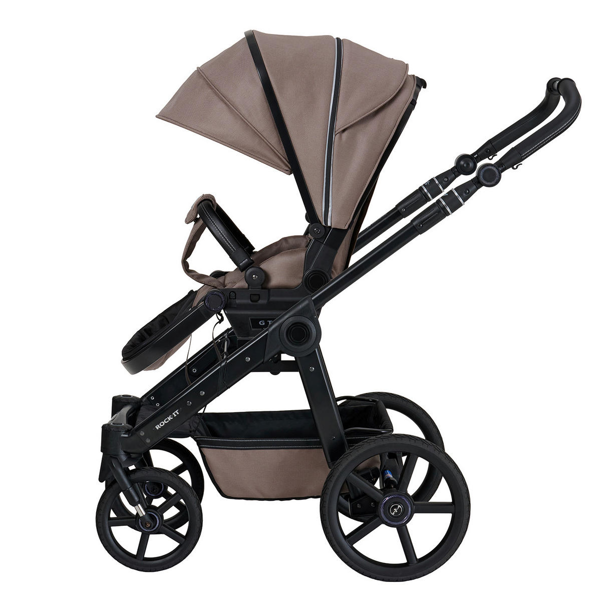 KINDERWAGENSET ROCK IT Outdoor  - Schwarz/Cappuccino, Basics, Textil/Metall (102/58/120cm) - Hartan