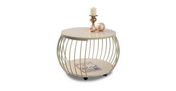 COUCHTISCH 60/60/47 cm rund Creme  - Creme, Design, Holzwerkstoff/Metall (60/60/47cm) - Xora