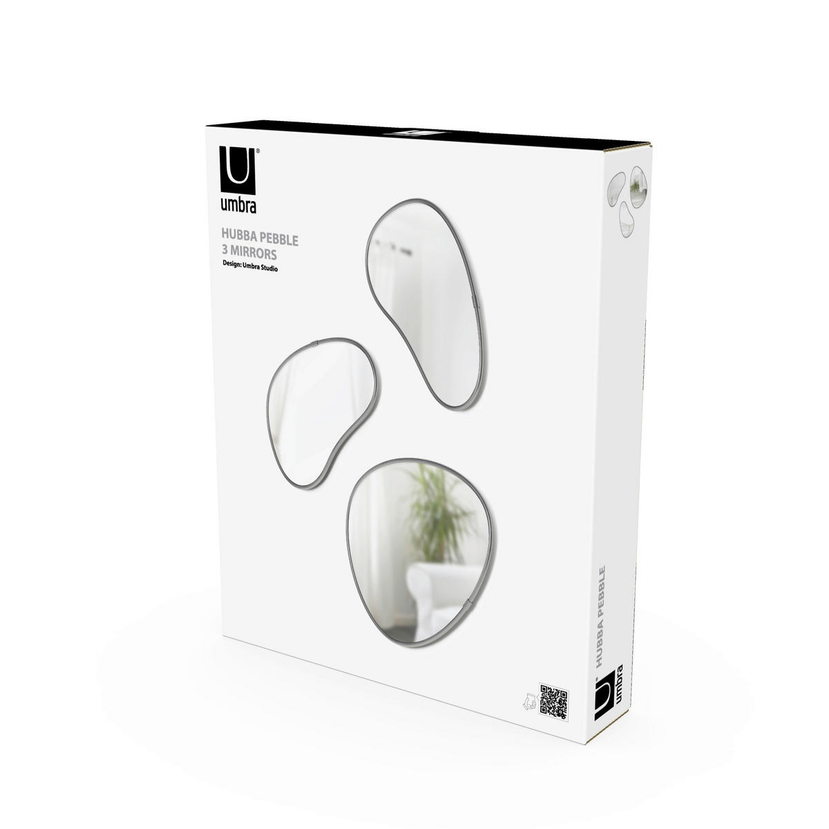 SET OGLEDALA  31.3/26.2/1.9 cm     - boje titana, Basics, staklo/drvni materijal (31.3/26.2/1.9cm) - Umbra