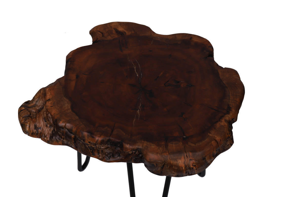 BEISTELLTISCH 30/30/40 cm Naturfarben, Dunkelbraun  - Dunkelbraun/Schwarz, Basics, Holz/Metall (30/30/40cm) - Kayoom