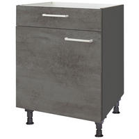 KOCHFELDUMBAUSCHRANK 60/87/56 cm  Schieferfarben  - Schieferfarben/Edelstahlfarben, Modern, Holzwerkstoff/Metall (60/87/56cm) - Nobilia