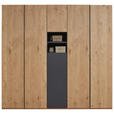 DREHTÜRENSCHRANK 200,1/229,4/59,5 cm,  in Anthrazit, Eichefarben, 6-türig  - Eichefarben/Anthrazit, KONVENTIONELL, Holzwerkstoff/Metall (200,1/229,4/59,5cm) - Dieter Knoll