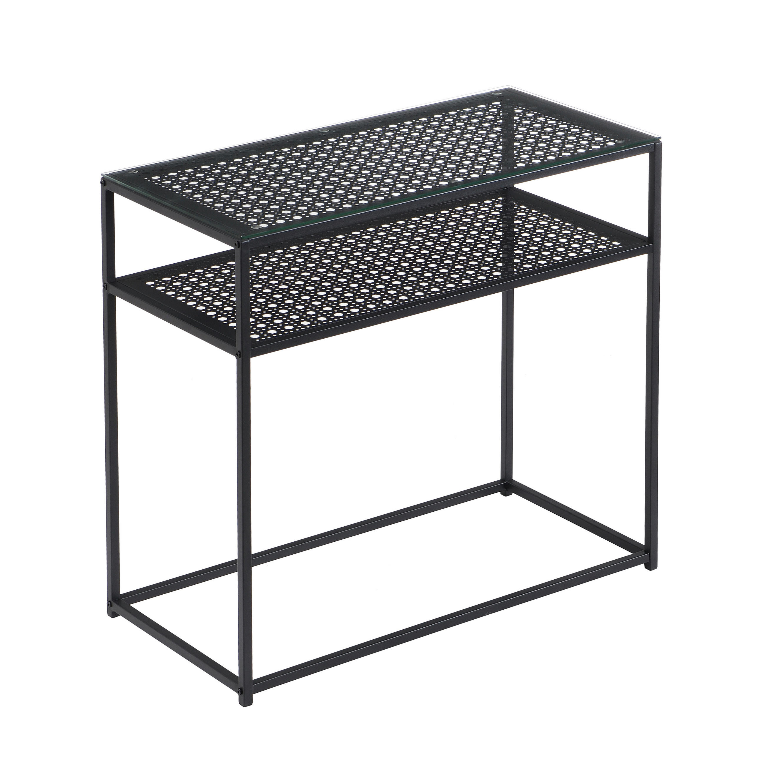 KONSOLENTISCH in Glas 80/40/77 cm    - Schwarz, Design, Glas/Metall (80/40/77cm) - MID.YOU