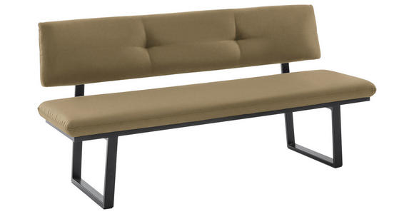 SITZBANK 180/86/60 cm in Schwarz, Olivgrün - Schwarz/Olivgrün, MODERN, Textil/Metall (180/86/60cm) - Cantus