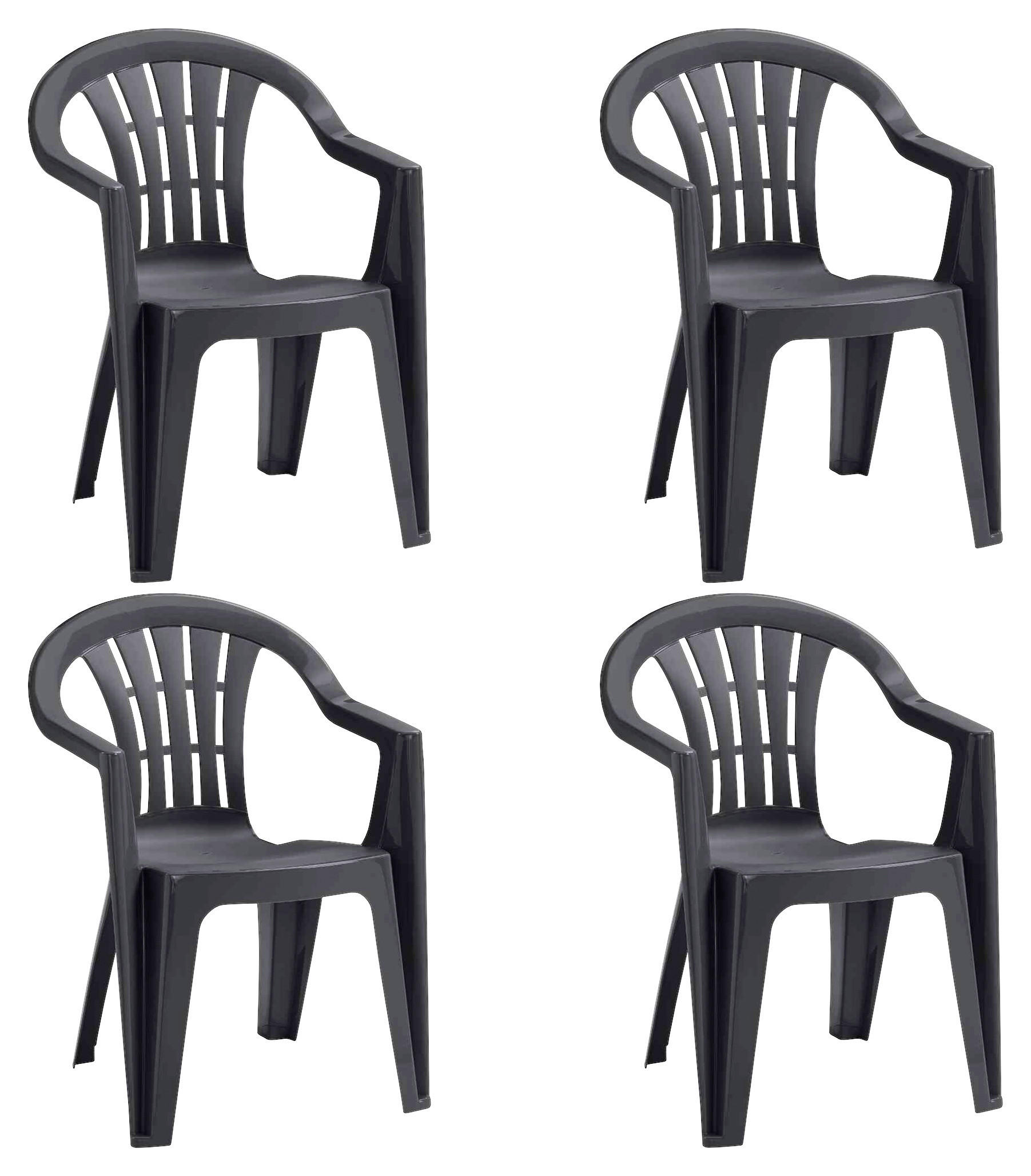 STAPELSESSEL in Kunststoff Graphitfarben  - Graphitfarben, KONVENTIONELL, Kunststoff (58/79/56cm) - Siena Garden