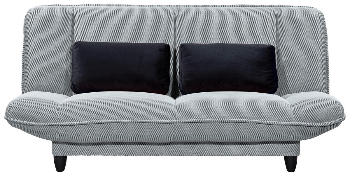 SCHLAFSOFA in Webstoff Silberfarben  - Silberfarben/Schwarz, Konventionell, Kunststoff/Textil (200/88/90cm) - MID.YOU