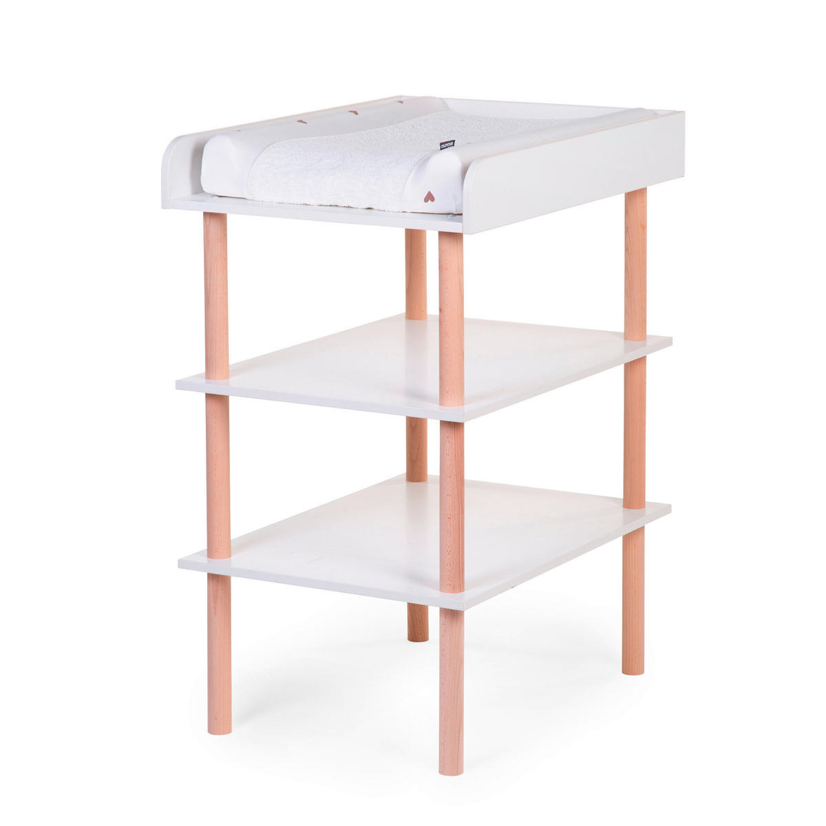 WICKELTISCH Weiß, Buchefarben  - Buchefarben/Weiß, KONVENTIONELL, Holz/Kunststoff (61/83/13cm) - Childhome