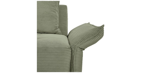BIGSOFA in Cord Olivgrün - Schwarz/Olivgrün, Design, Textil/Metall (226/91/103cm) - Carryhome