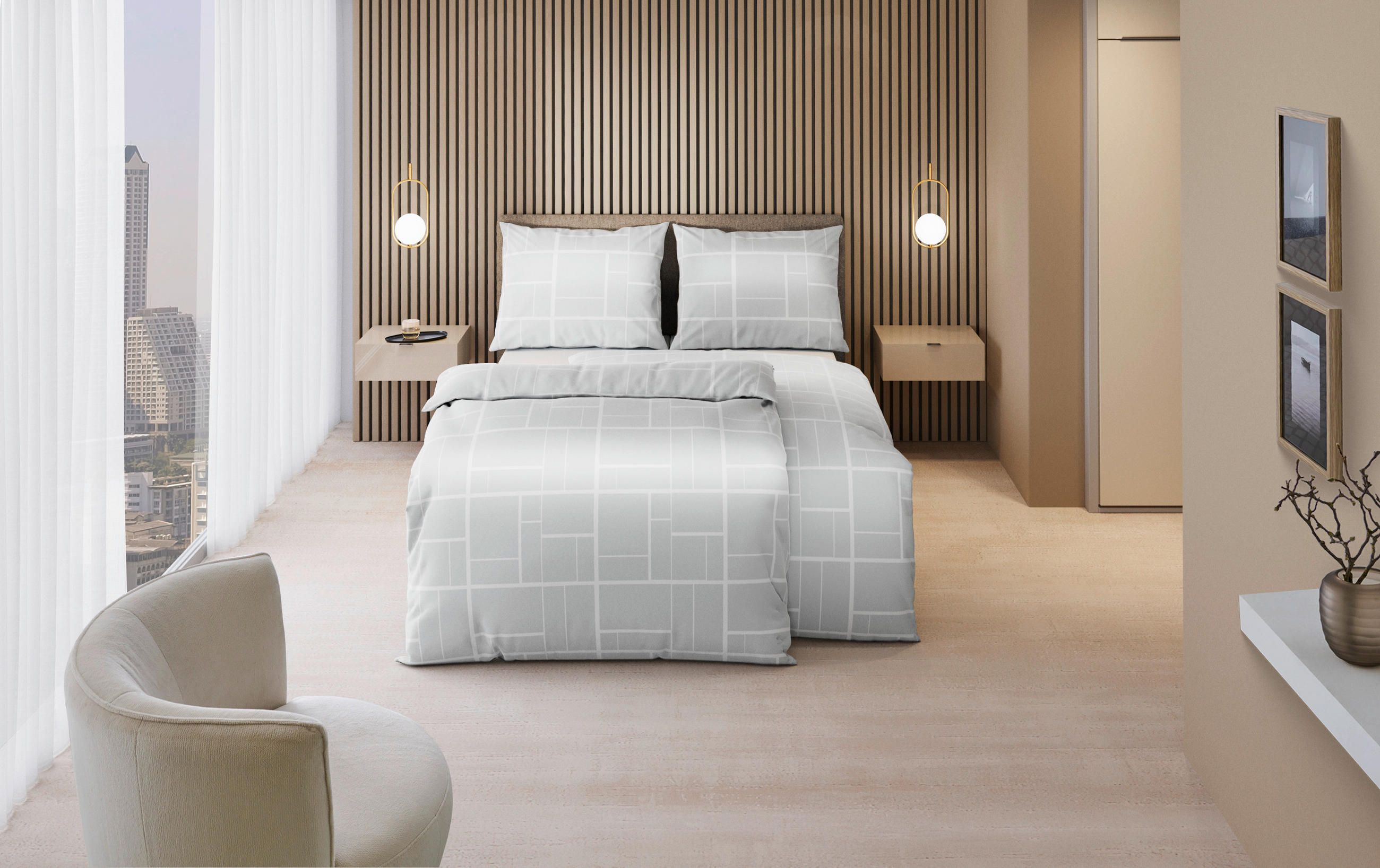BETTWÄSCHE 140/200 cm  - Hellgrau, KONVENTIONELL, Textil (140/200cm) - Dieter Knoll