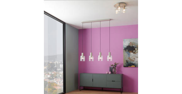 HÄNGELEUCHTE 123/18/150 cm - Transparent/Beige, KONVENTIONELL, Glas/Metall (123/18/150cm) - Dieter Knoll