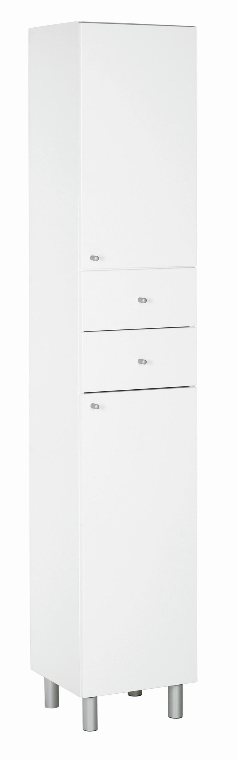 DULAP ÎNALT 35/186/33 cm  - argintiu/alb, Konventionell, metal/lemn (35/186/33cm) - Xora