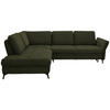 ECKSOFA Olivgrün Struktur  - Schwarz/Olivgrün, Natur, Textil/Metall (233/288cm) - Valnatura