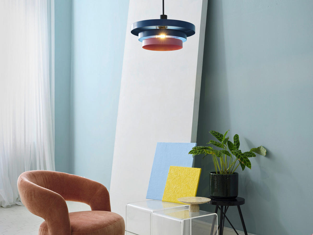 HÄNGELEUCHTE 40/136 cm  - Blau/Rosa, Basics, Metall (40/136cm) - Osram