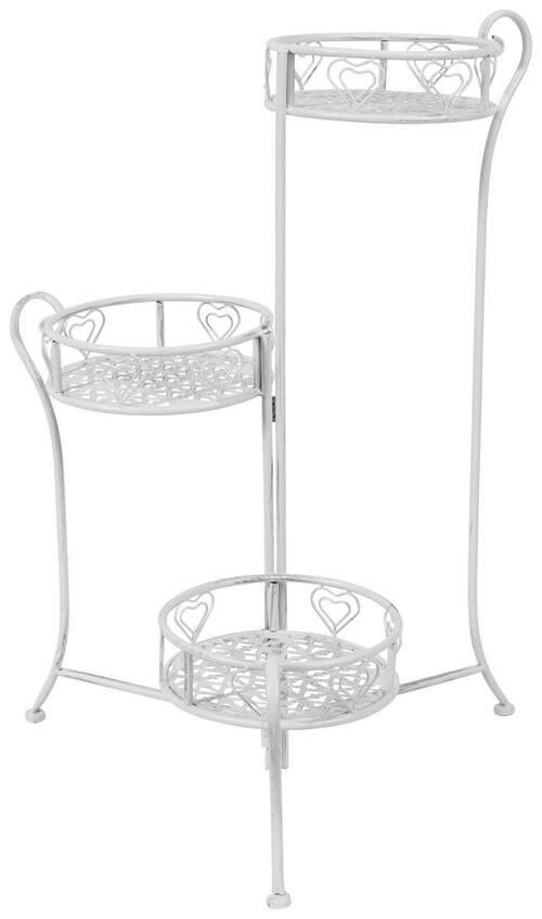 STOJAN NA KVĚTINY, bílá - bílá, Trend, kov (23/64/23cm) - Ambia Home