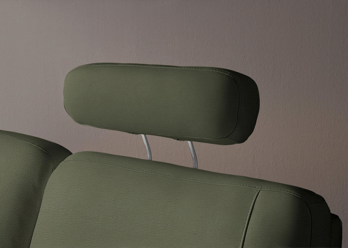 WOHNLANDSCHAFT Echtleder Olivgrün  - Alufarben/Olivgrün, Konventionell, Leder/Metall (239/329/165cm) - Beldomo Premium