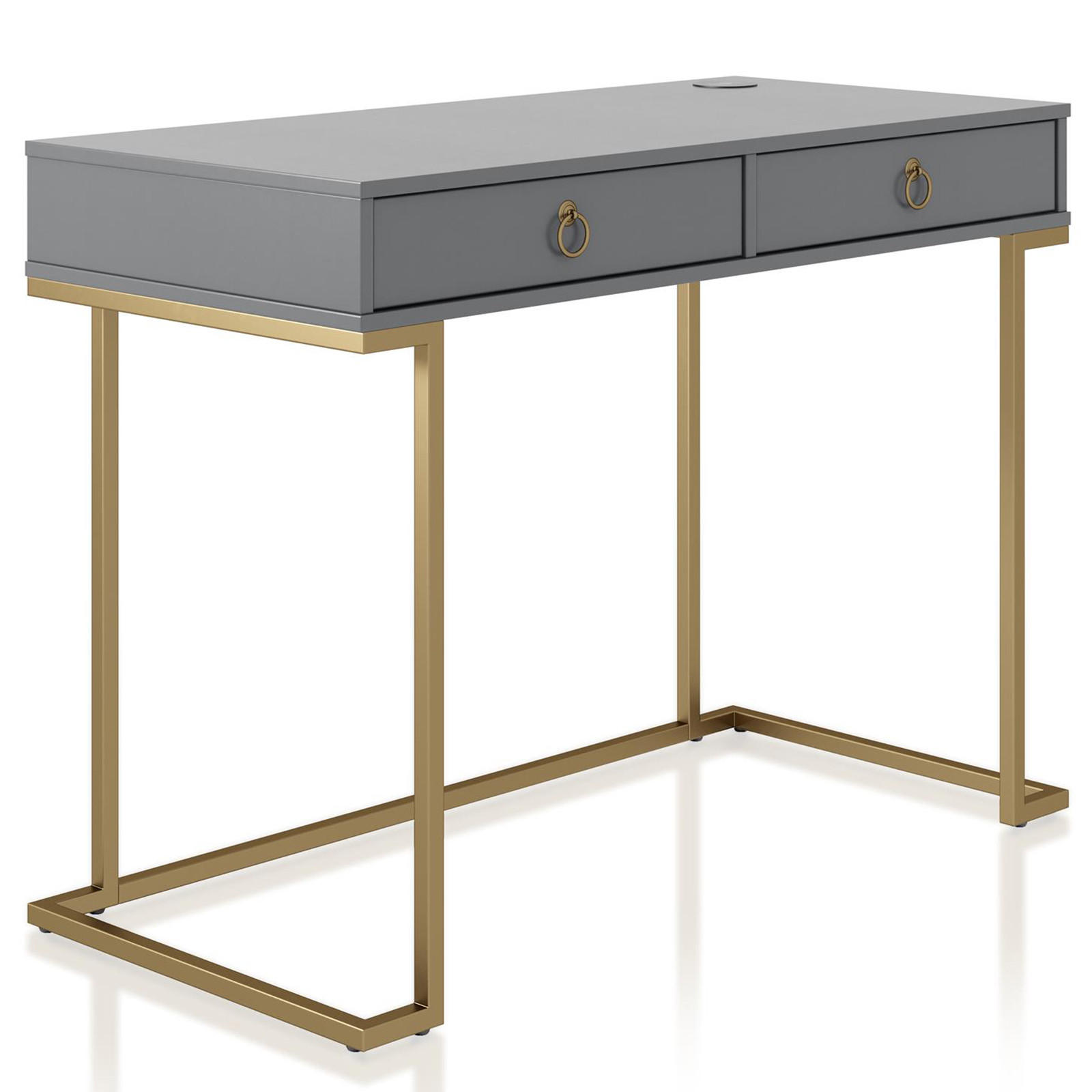 SCHREIBTISCH 106/79/50 cm  in Graphitfarben  - Goldfarben/Graphitfarben, Design, Holzwerkstoff/Metall (106/79/50cm) - MID.YOU