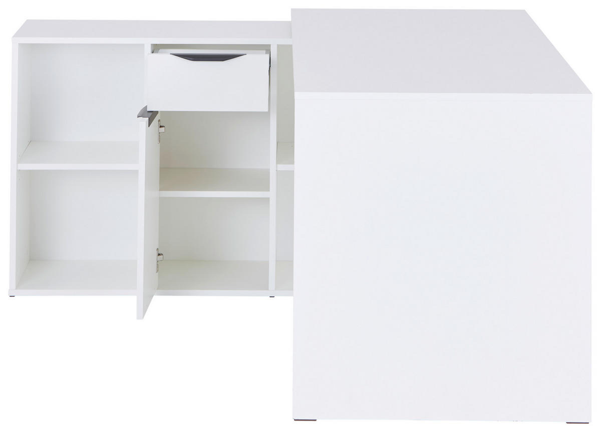 PISALNA MIZA leseni material bela  - črna/bela, Moderno, kovina/leseni material (136,8/74,2/135cm) - Livetastic