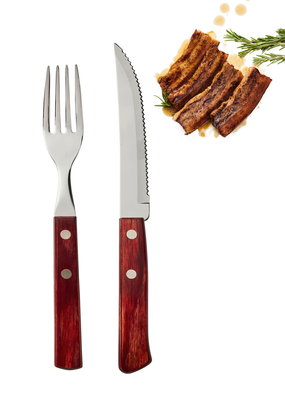 SADA PŘÍBORŮ, nerezová ocel, 12dílné - červená, Lifestyle, kov/dřevo